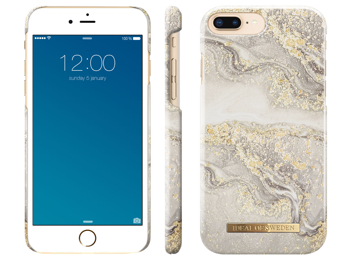 iDeal of Sweden Case Sparkle Greige Marble - iPhone 8+/7+/6+ hoesje