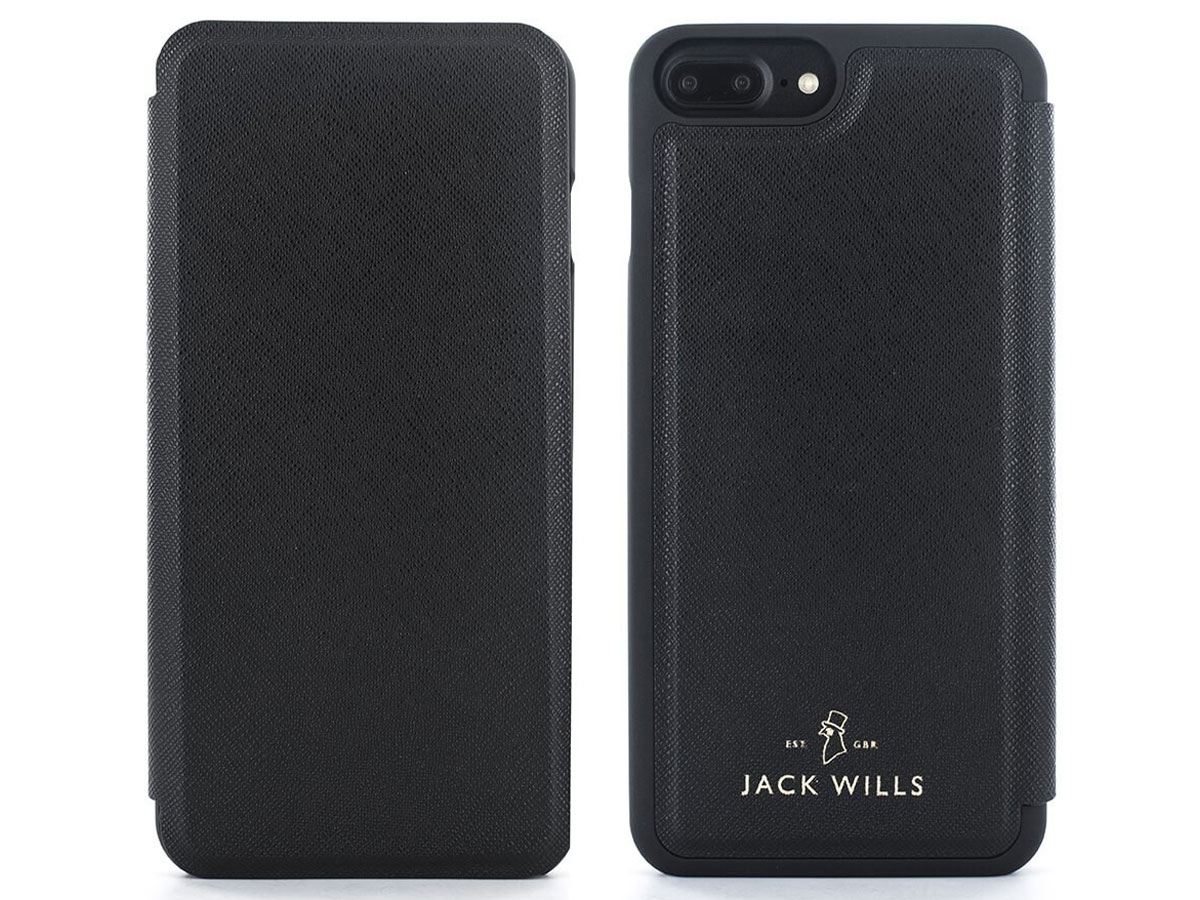 Jack Wills Bayles Folio Zwart - iPhone 8+/7+/6+ Hoesje