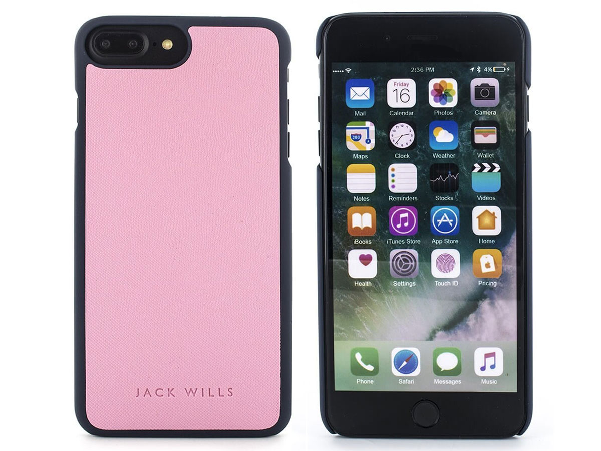 Jack Wills Saffiano Case Pink - iPhone 8+/7+/6+ Hoesje