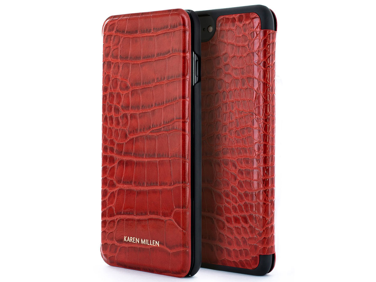 Karen Millen Folio Croco Rood - iPhone 8+/7+/6+ Hoesje