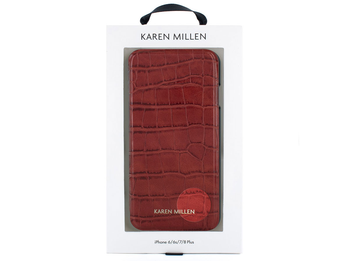 Karen Millen Folio Croco Rood - iPhone 8+/7+/6+ Hoesje