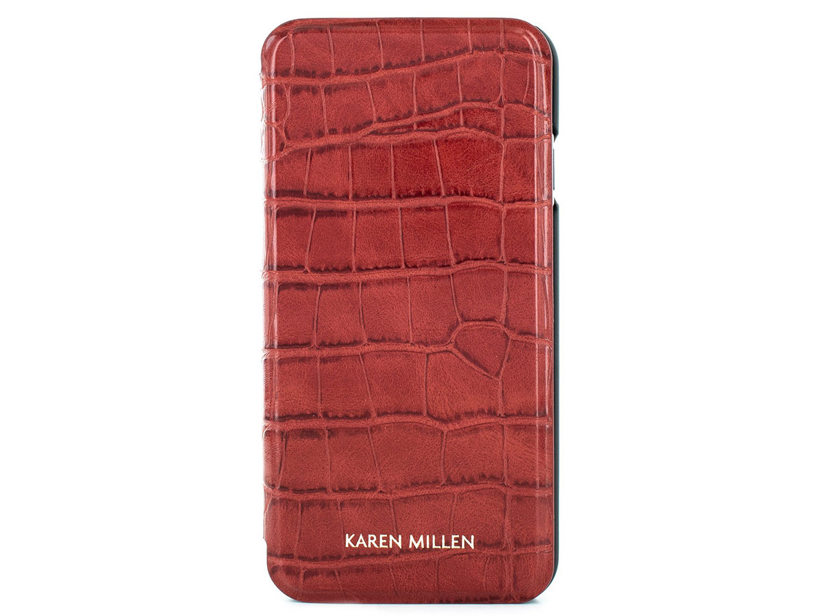 Karen Millen Folio Croco Rood - iPhone 8+/7+/6+ Hoesje