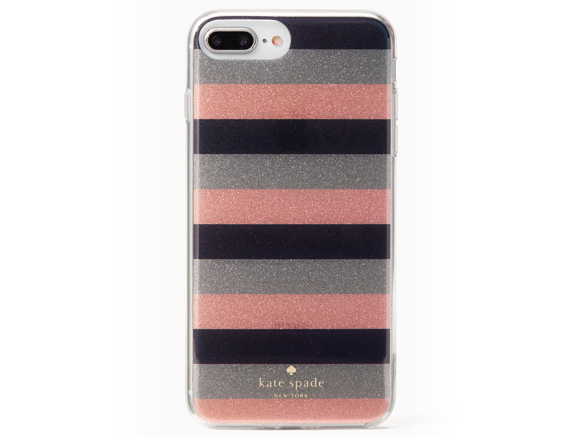 Kate Spade Glitter Stripe Case - iPhone 8+/7+/6+ Hoesje