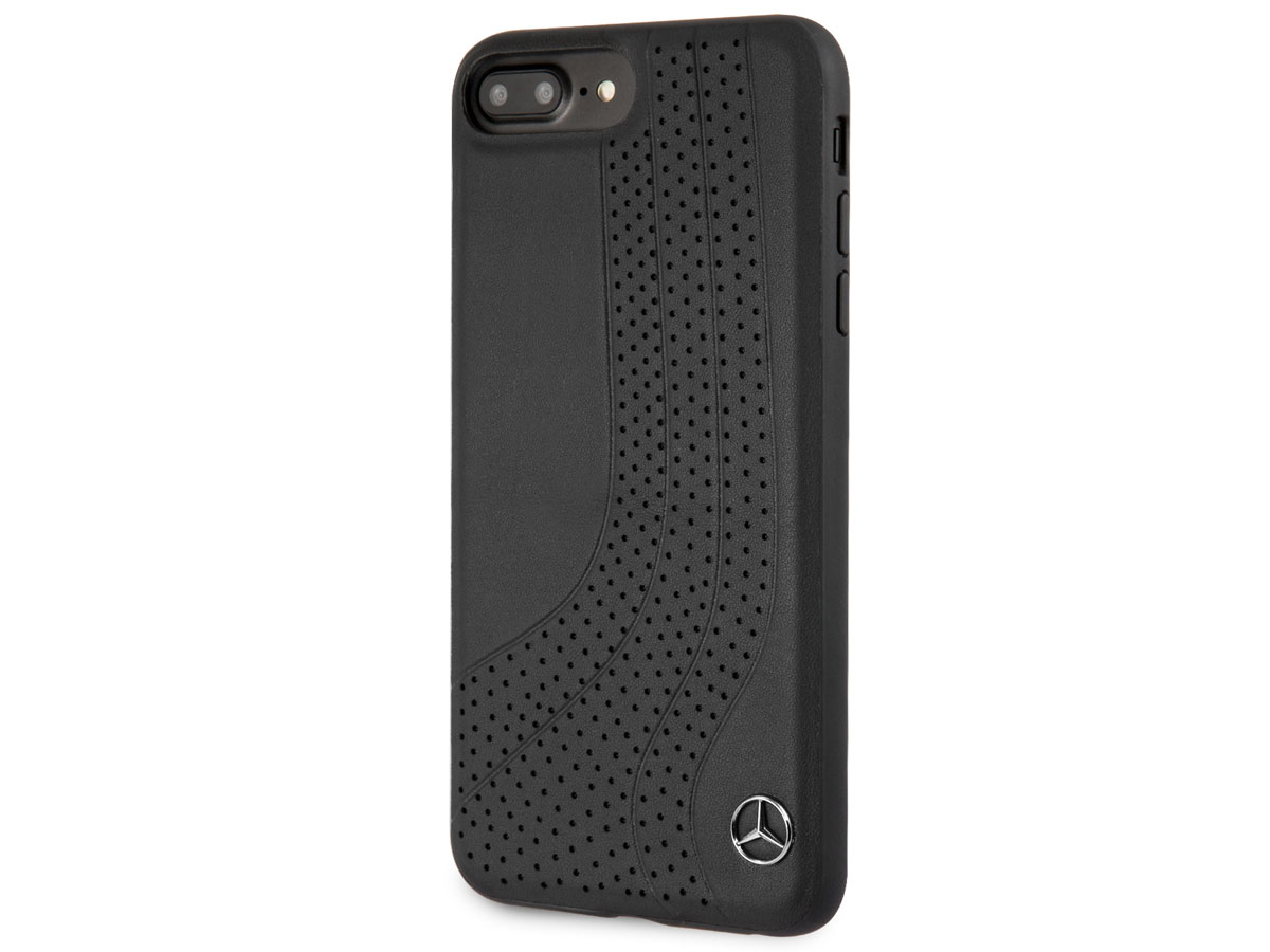 Mercedes-Benz Curve Case Zwart Leer - iPhone 8+/7+/6+ hoesje