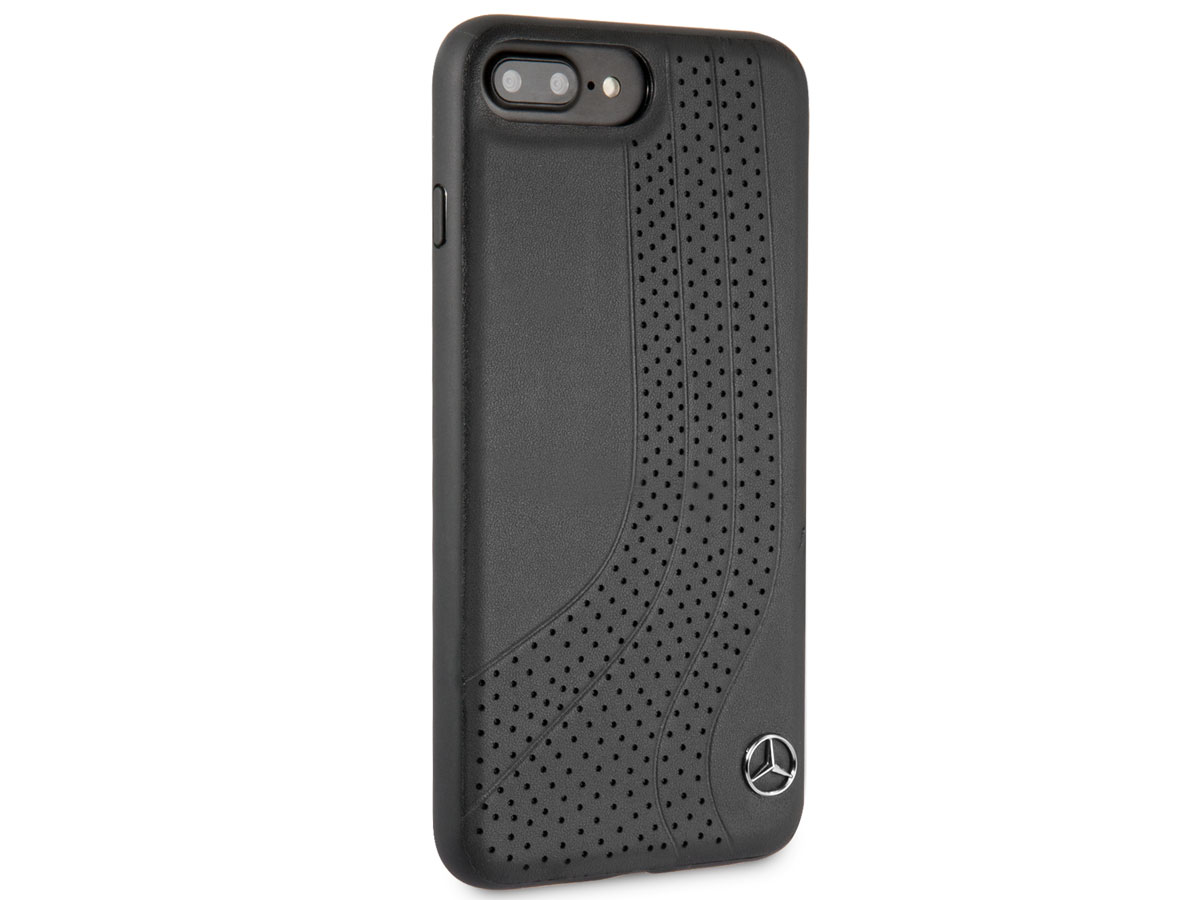 Mercedes-Benz Curve Case Zwart Leer - iPhone 8+/7+/6+ hoesje