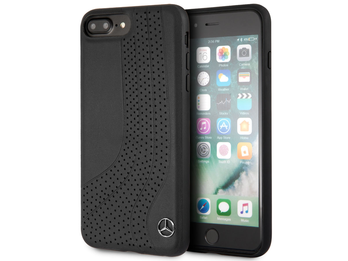 Mercedes-Benz Curve Case Zwart Leer - iPhone 8+/7+/6+ hoesje