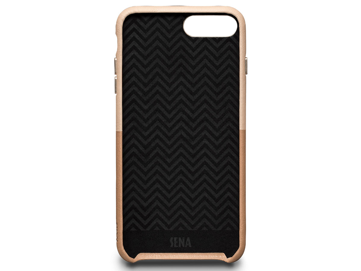 Sena Leather SnapOn Wallet Beige - iPhone 8+/7+ Hoesje