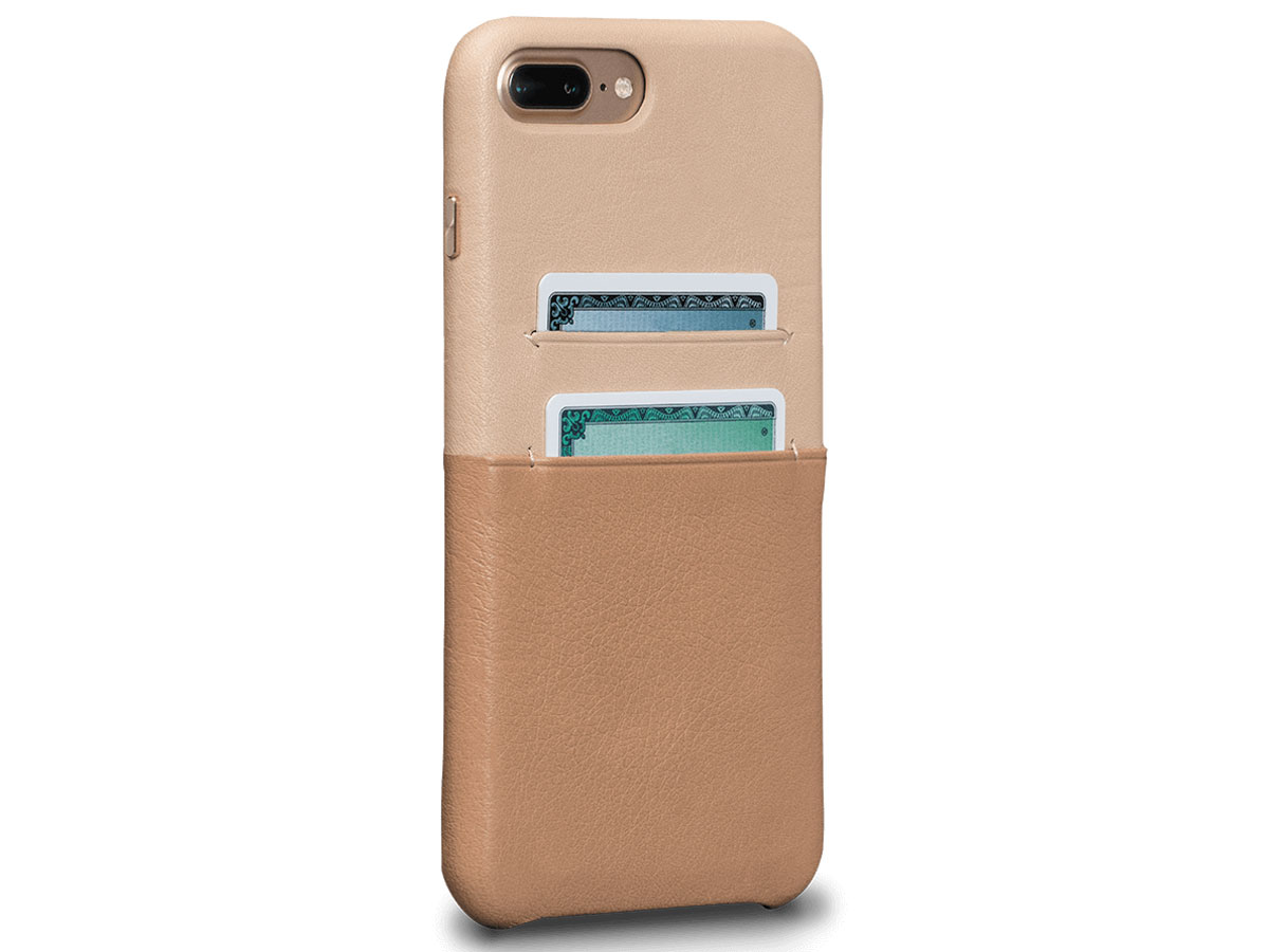 Sena Leather SnapOn Wallet Beige - iPhone 8+/7+ Hoesje