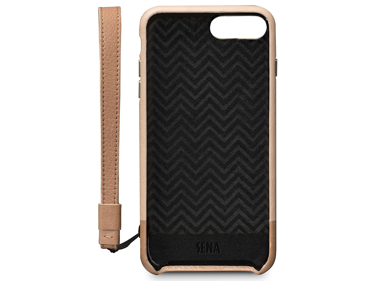 Sena Leather Wristlet Case Beige - iPhone 8+/7+ Hoesje