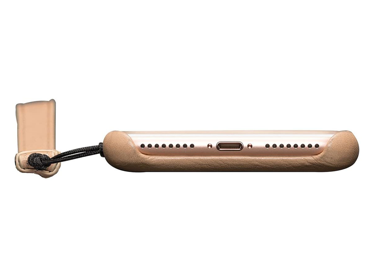 Sena Leather Wristlet Case Beige - iPhone 8+/7+ Hoesje