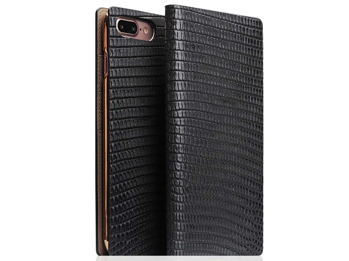 SLG D3 Italian Lizard Case Zwart - iPhone 8 Plus/7 Plus hoesje