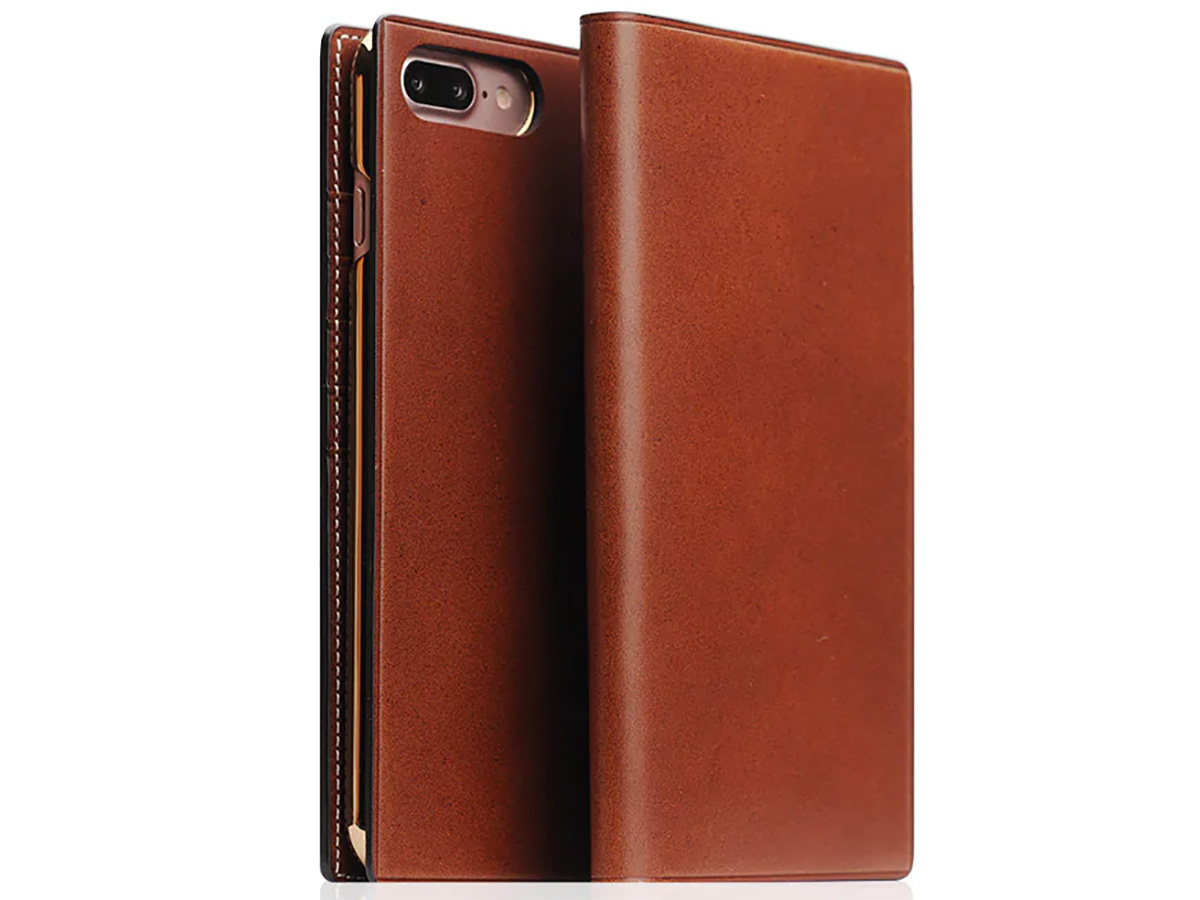SLG D7 Buttero Leather Case Bruin - iPhone 8 Plus/7 Plus hoesje