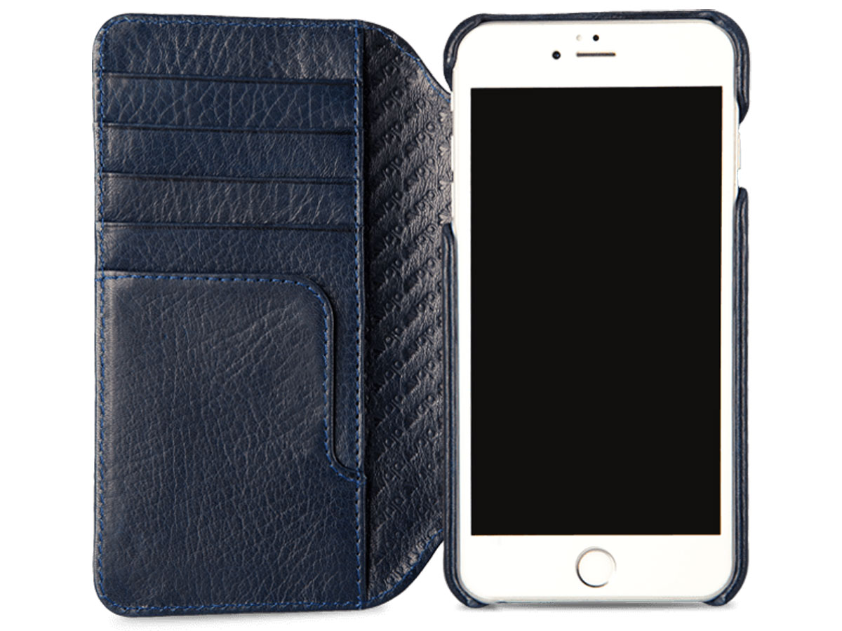 Vaja Wallet Agenda Case Donkerblauw - iPhone 8+/7+ Hoesje Leer