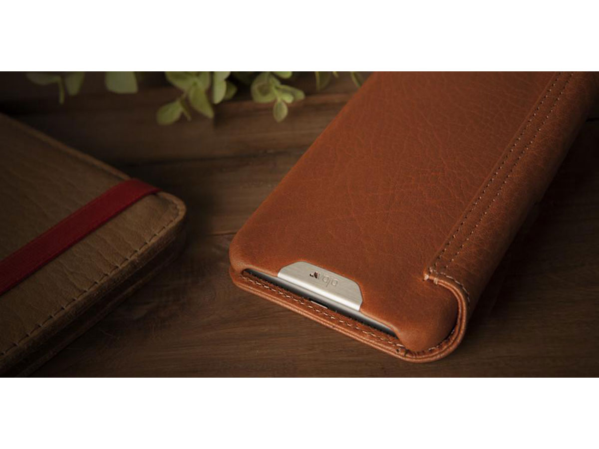 Vaja Wallet Agenda Case Saddle Tan - iPhone 8+/7+ Hoesje Leer