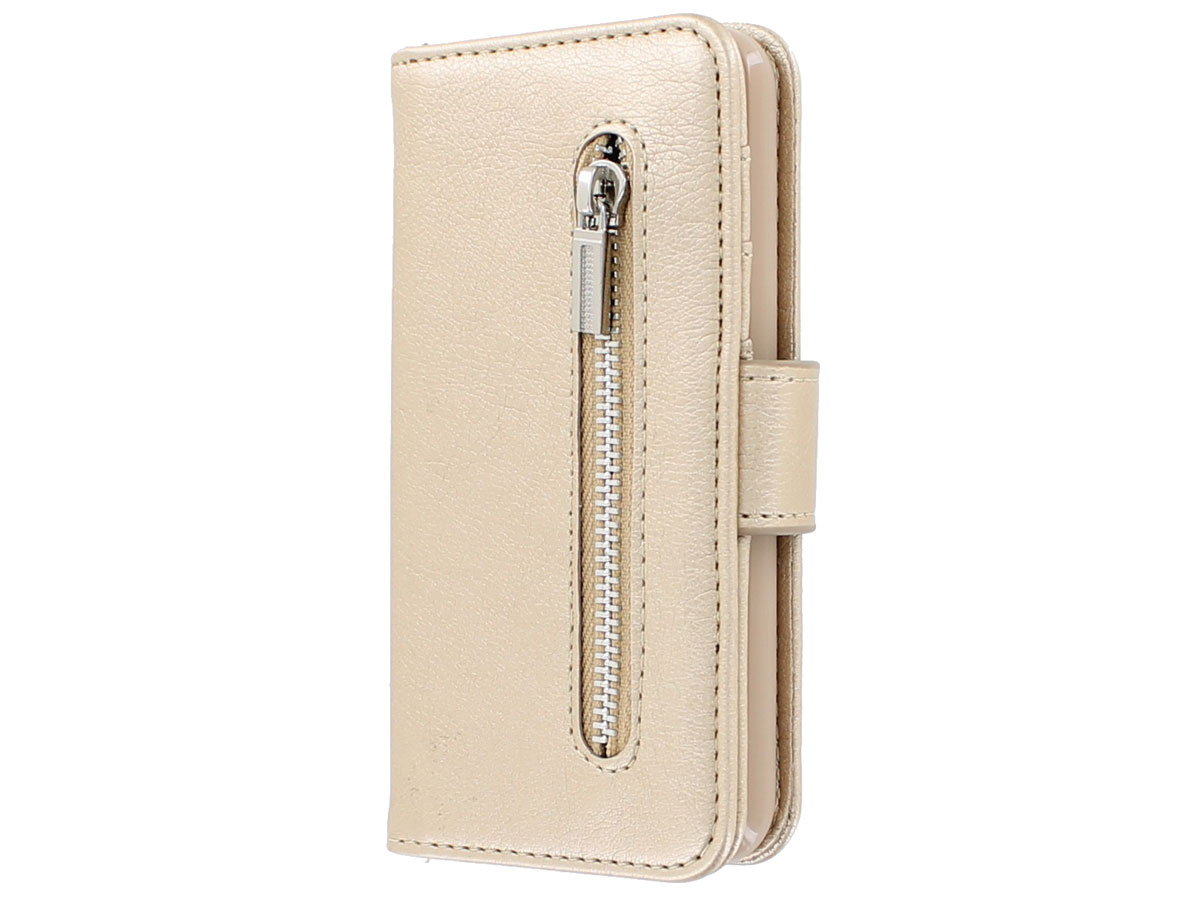 Agrarisch stroom Pidgin Zipper Wallet Case Goud | iPhone SE / 5s / 5 hoesje