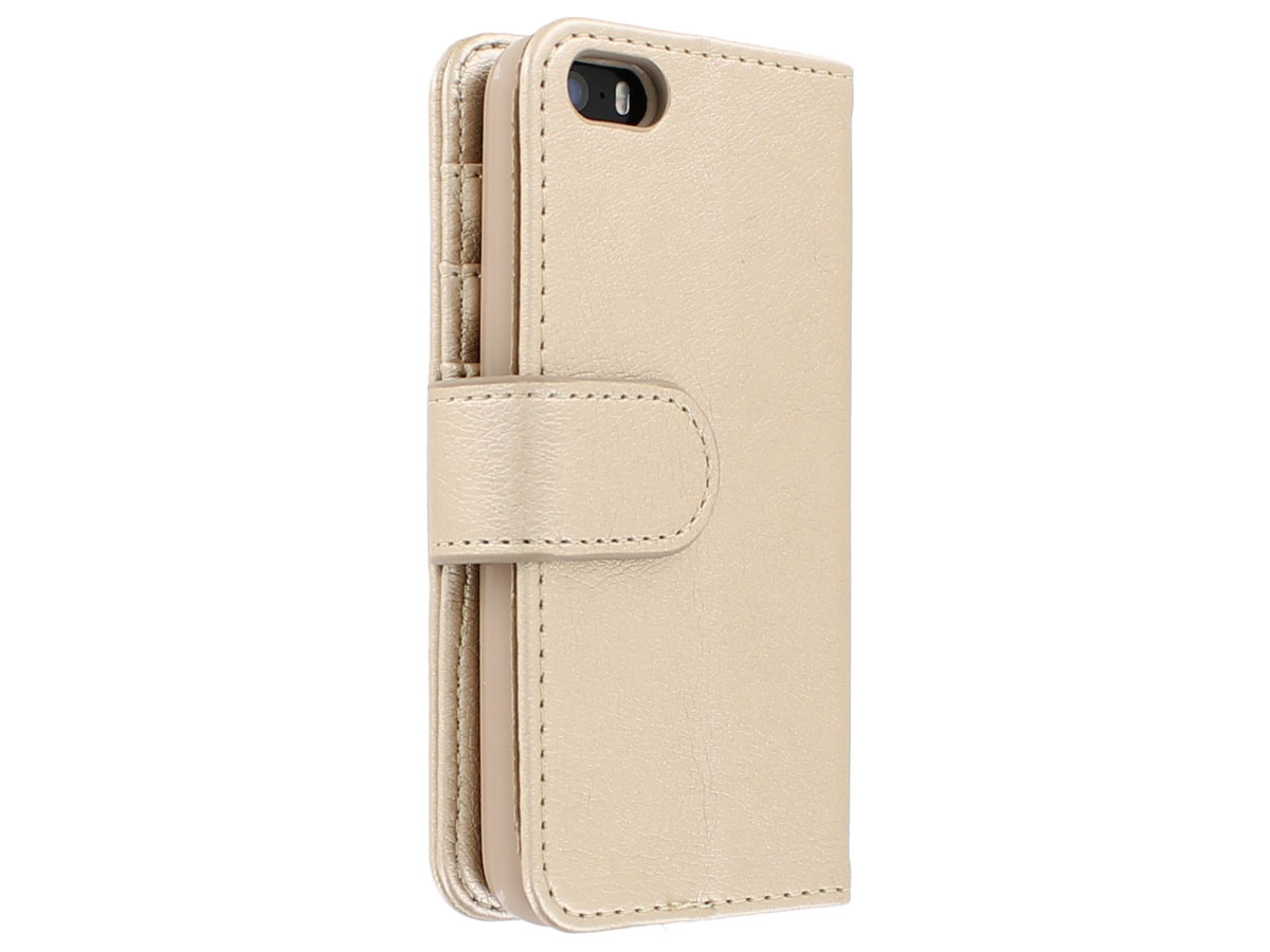 Zipper Wallet Case Goud - iPhone SE / 5s / 5 hoesje