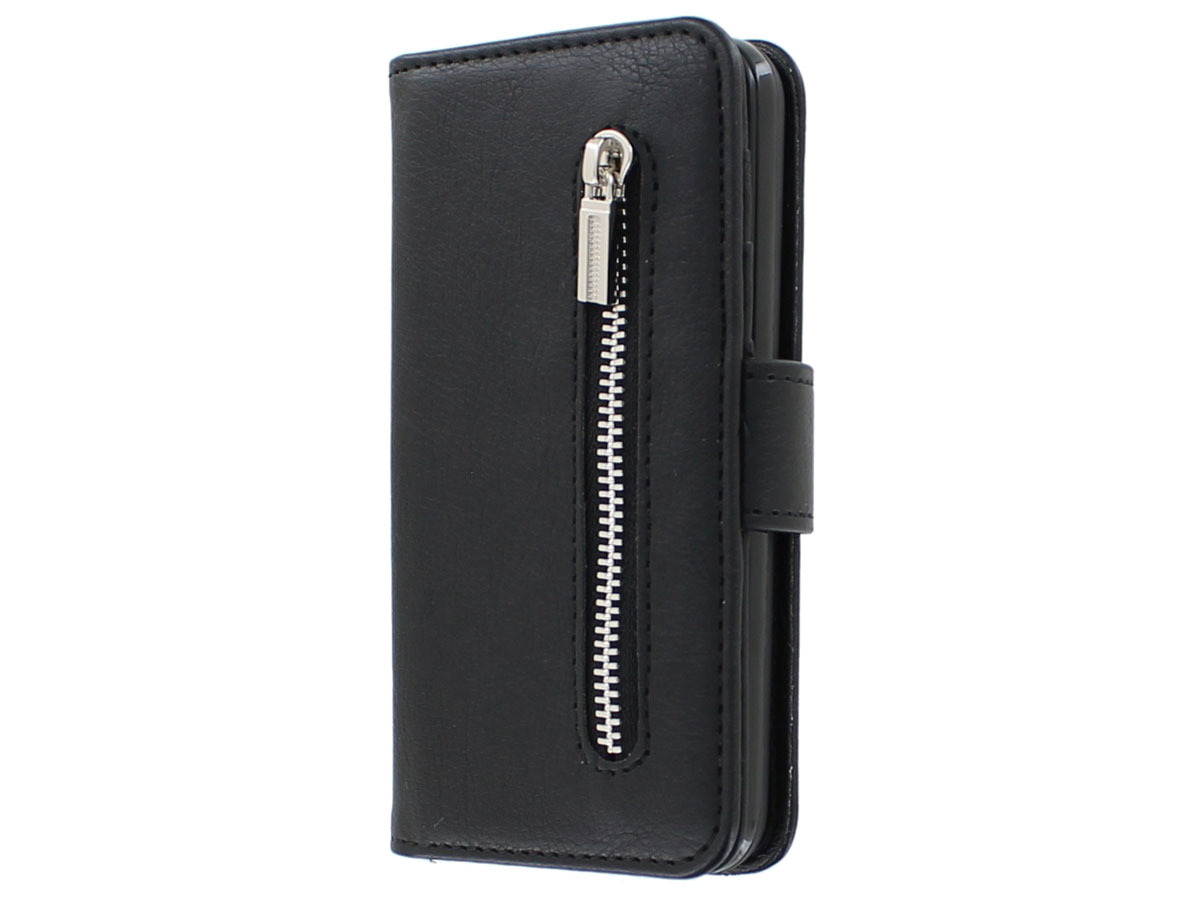 Zipper Wallet Case Zwart - iPhone SE / 5s / 5 hoesje