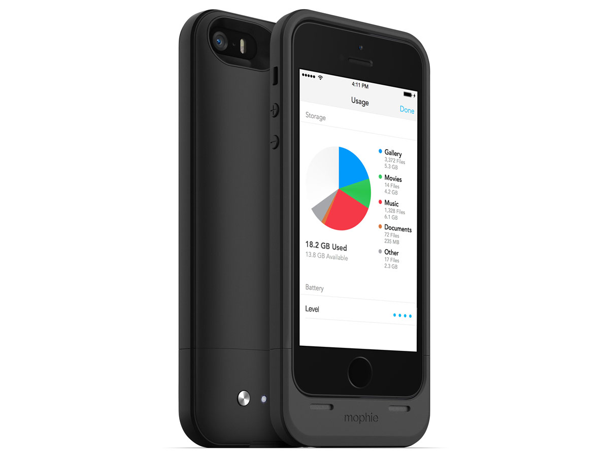 Mophie Space Pack 32GB - iPhone SE/5s/5 hoesje (Zwart)