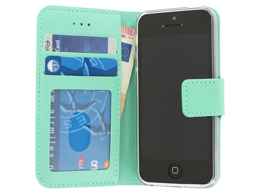 Wallet Bookcase - iPhone SE / 5s / 5 hoesje (Mintgroen)