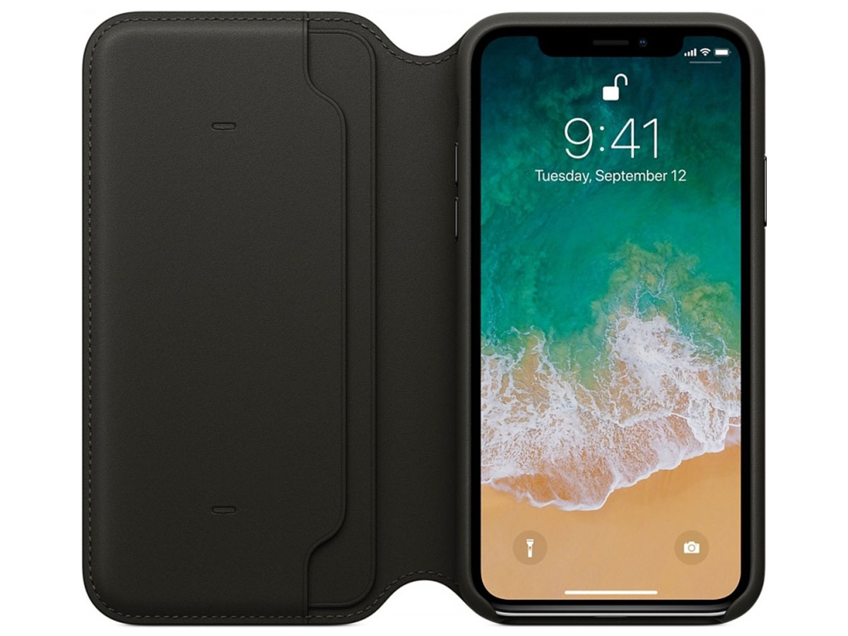 Apple Leather Folio Case - Origineel iPhone X hoesje