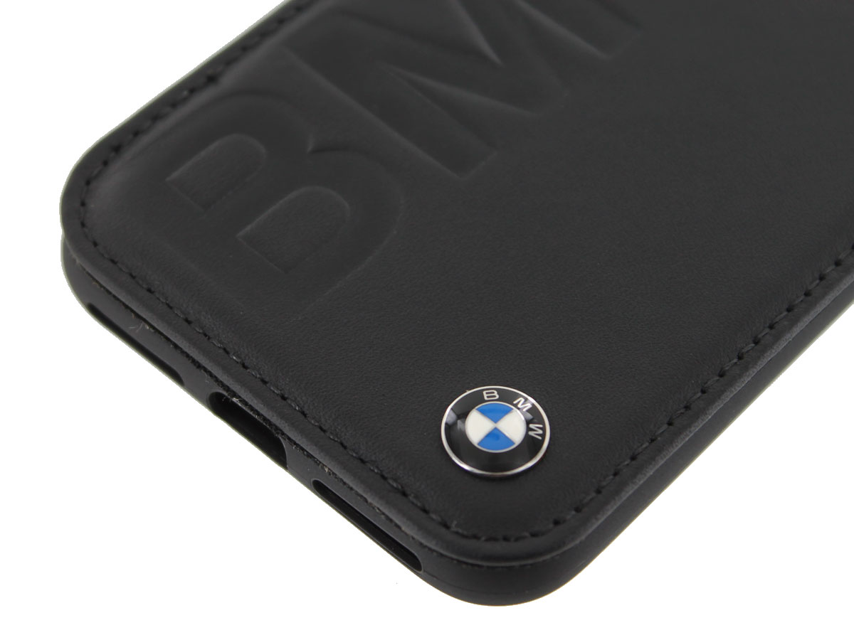 BMW Leather Bookcase Zwart - iPhone X/Xs hoesje