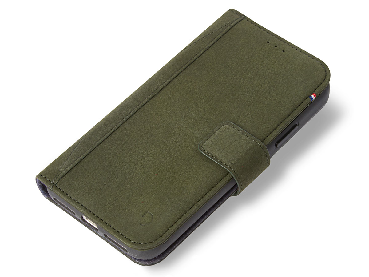 Decoded Drop Protection Wallet Groen Leer - iPhone X/Xs Hoesje