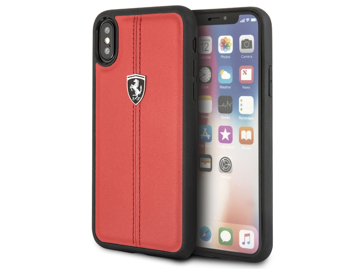 Ferrari Heritage Stitch Case Rood - iPhone X/Xs hoesje