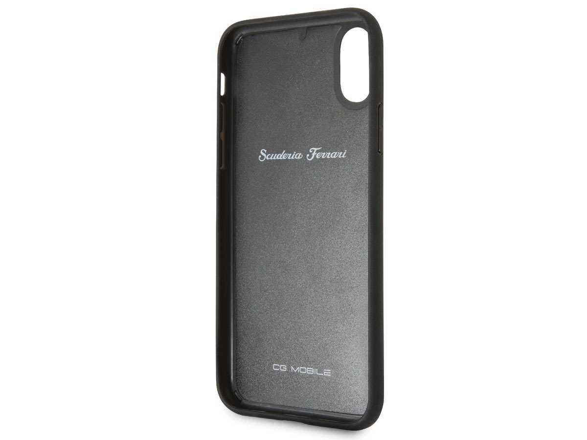 Ferrari Heritage Stitch Case Zwart - iPhone X/Xs hoesje