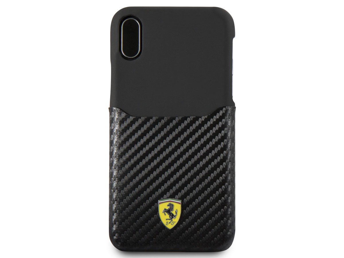 Ferrari Carbon Card Case - iPhone X/Xs hoesje