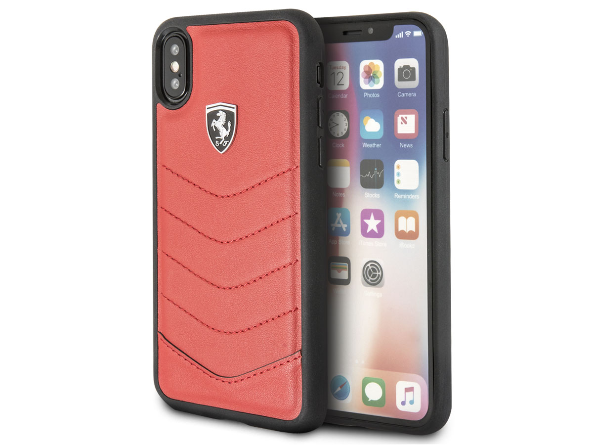 Ferrari Heritage Quilted Case Rood - iPhone X/Xs hoesje