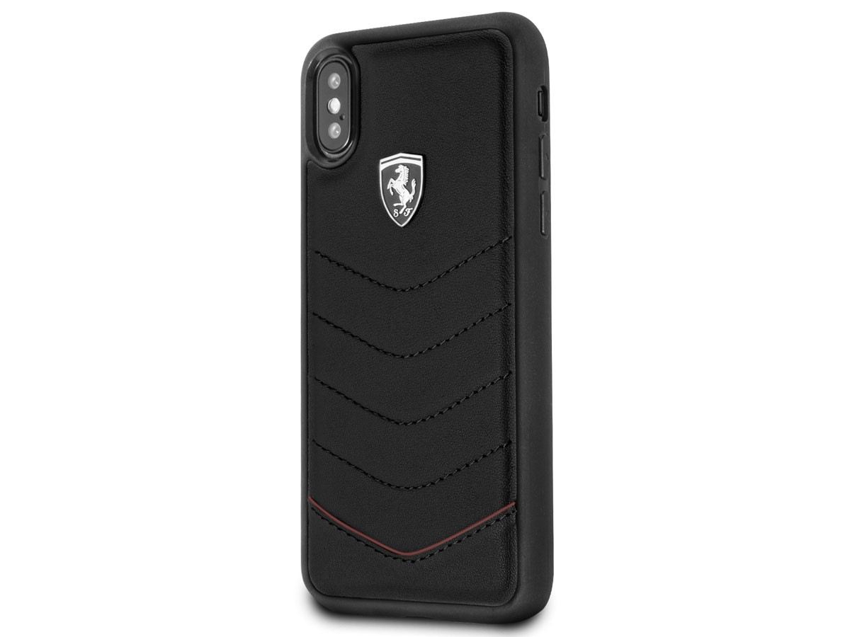 Ferrari Heritage Quilted Case Zwart - iPhone X/Xs hoesje