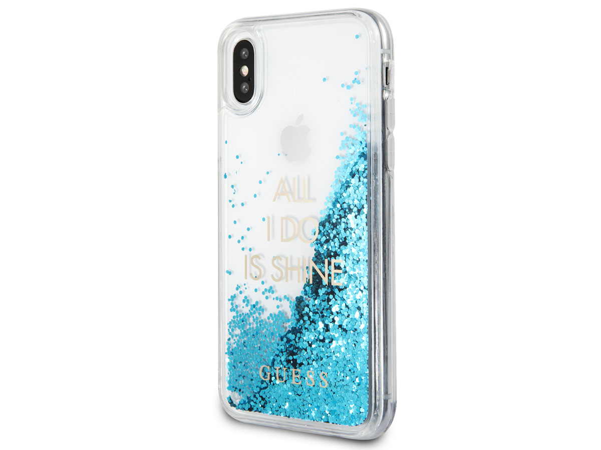 Guess All I Do Is Shine Case Blauw - iPhone X/Xs hoesje