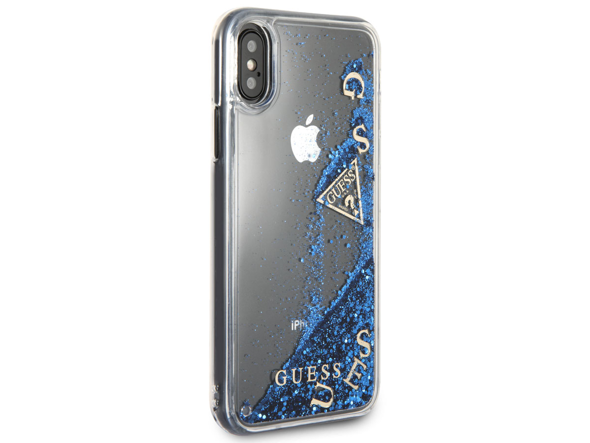 Guess Floating Logo Case Blauw - iPhone X/Xs hoesje