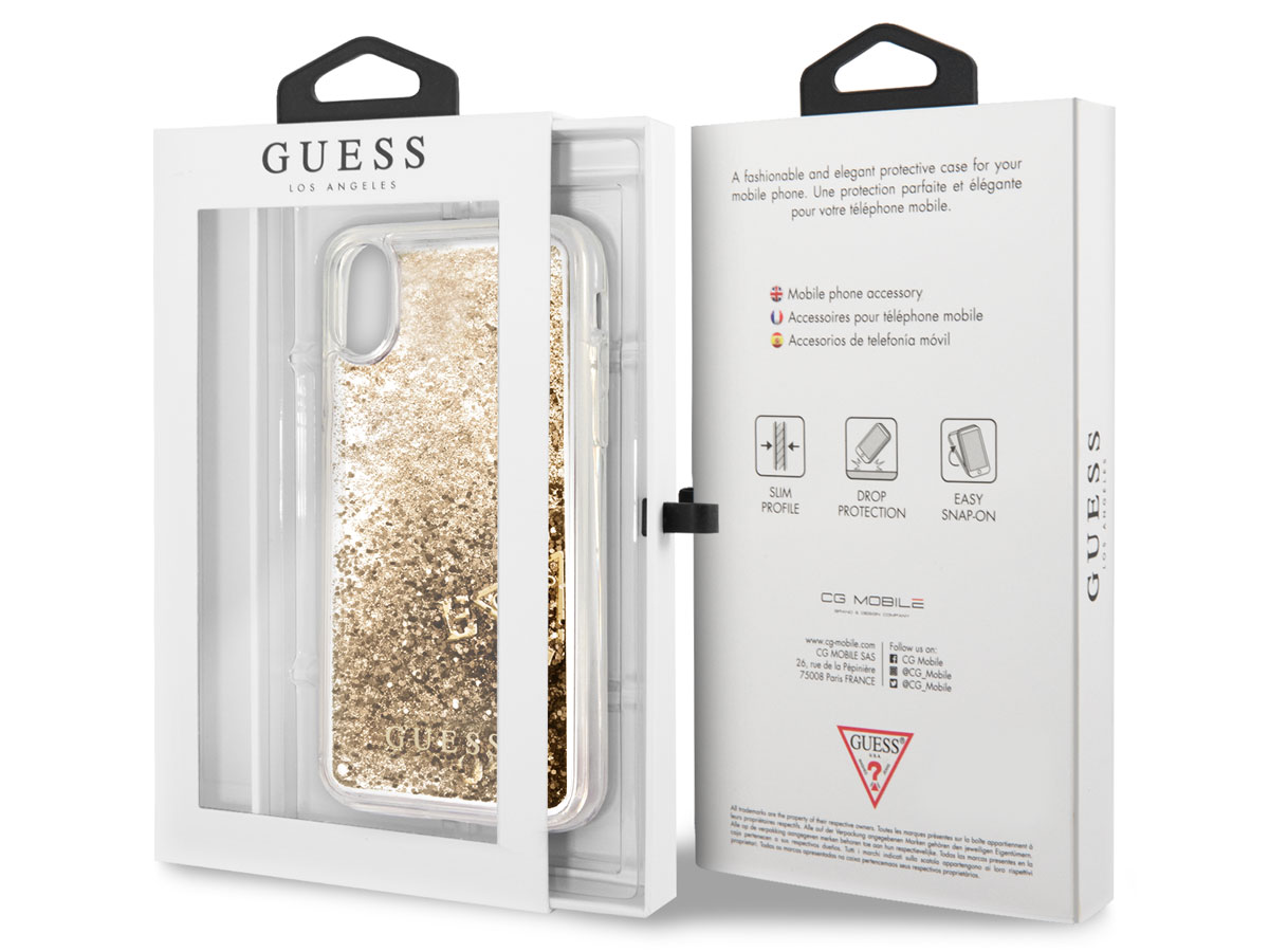 Guess Floating Logo Case Goud - iPhone X/Xs hoesje