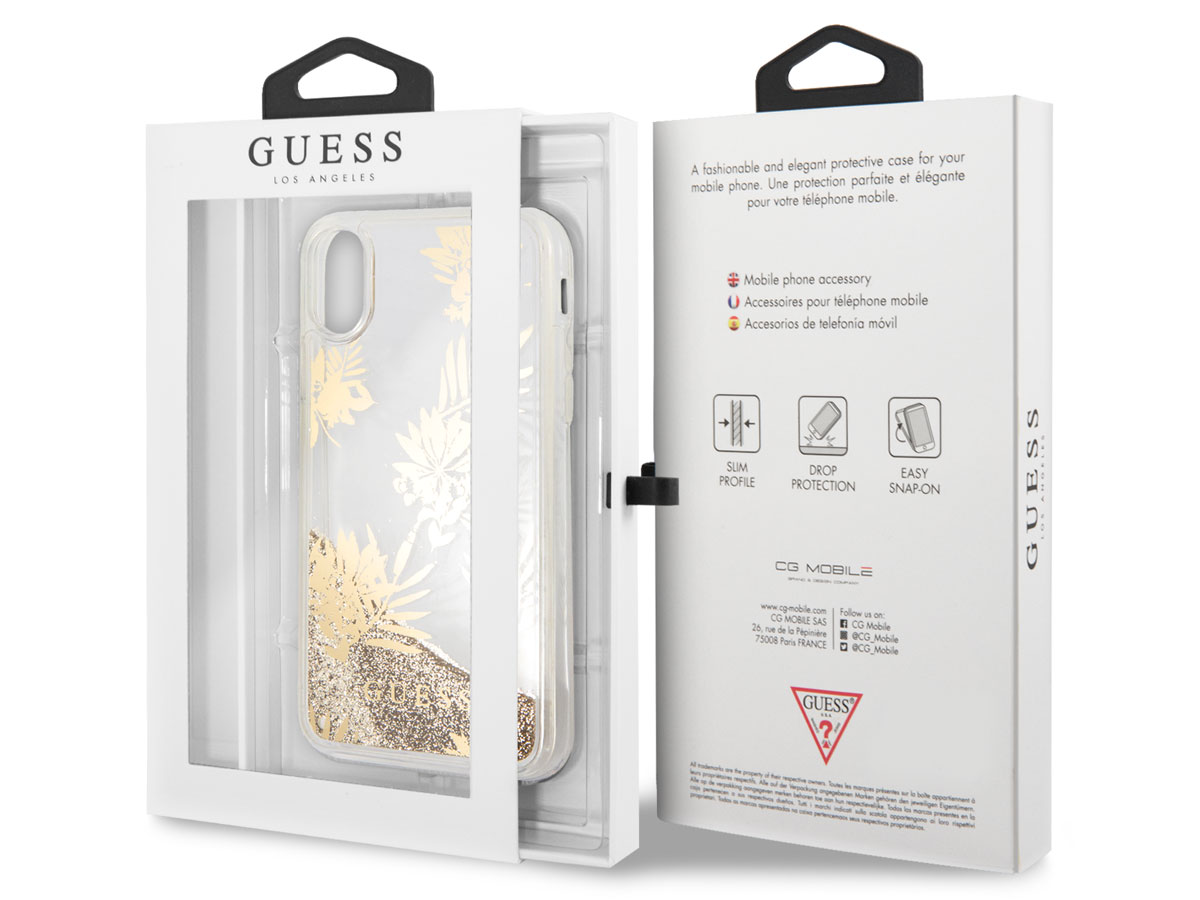 Guess Palm Spring Case Goud - iPhone X/Xs hoesje