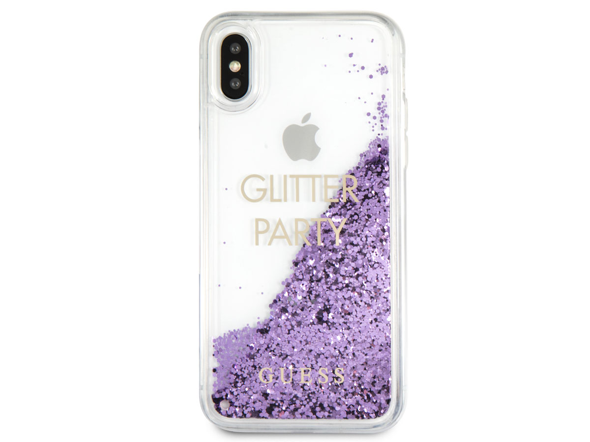 Guess Glitter Party Case Paars - iPhone X/Xs hoesje