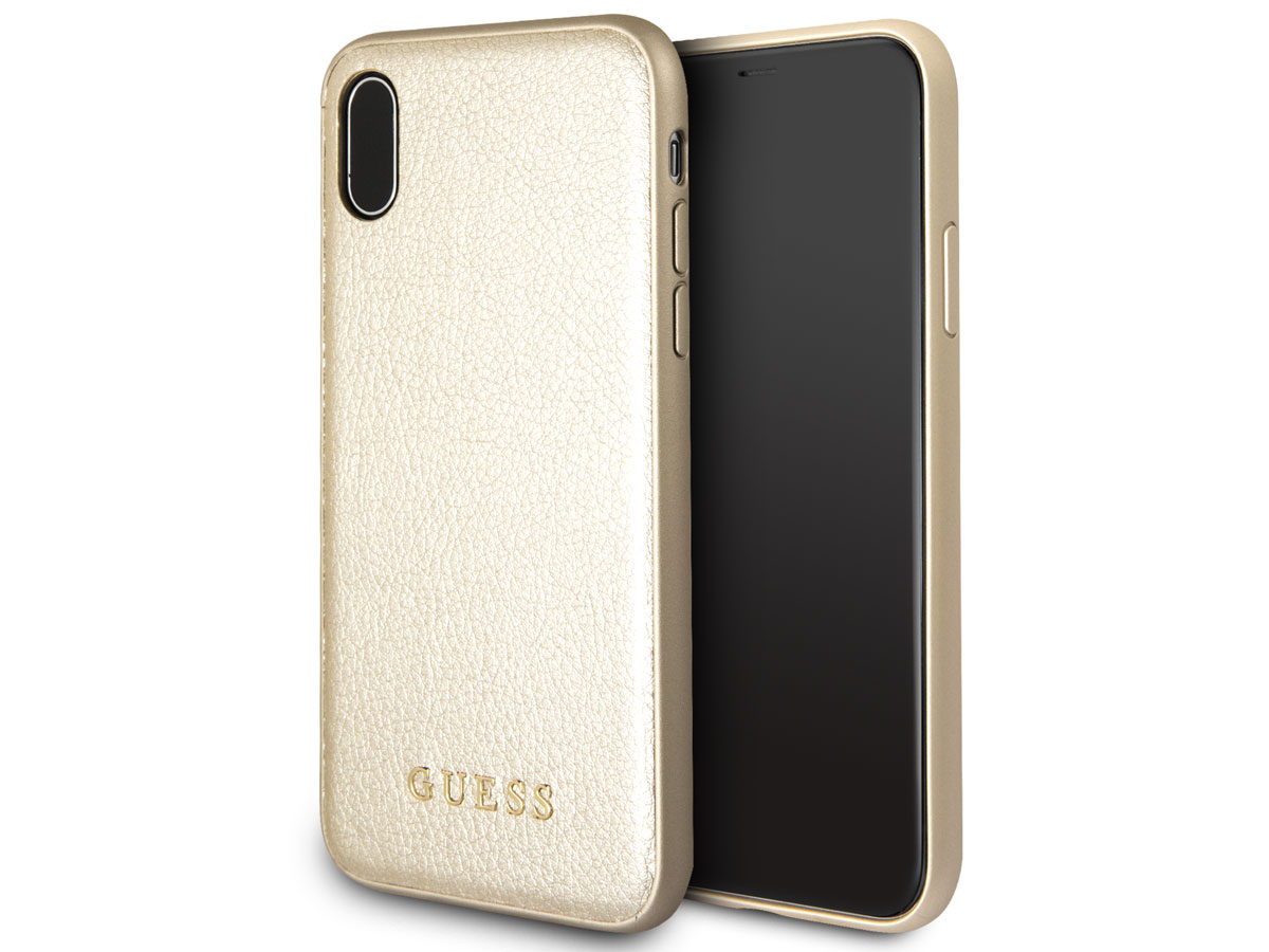 Guess Iridescent Soft Case Goud - iPhone X/Xs hoesje