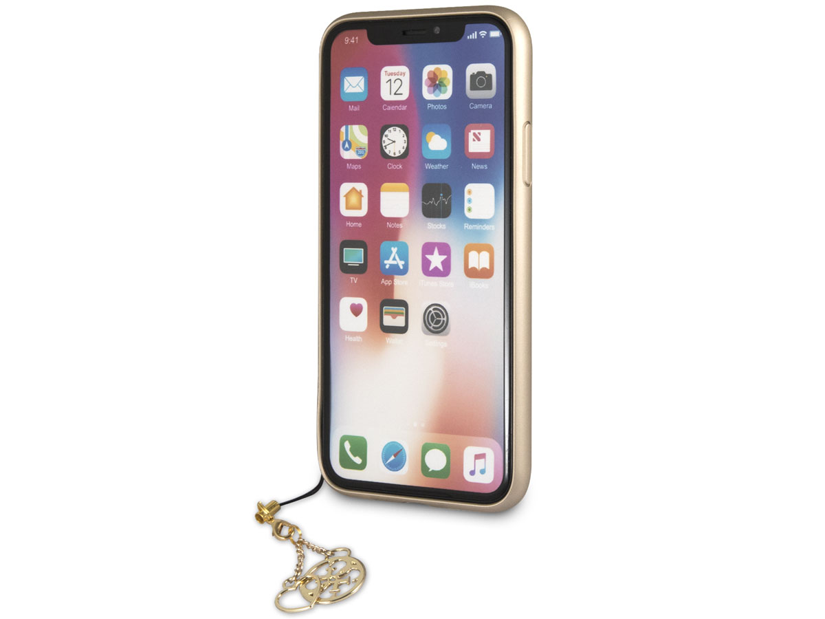 Guess Monogram Charm Case Bruin - iPhone X/Xs hoesje