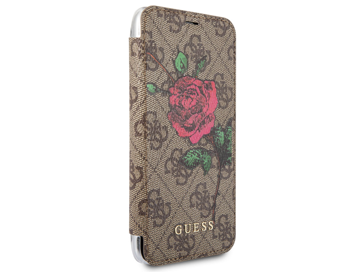 Guess Monogram Rose Book Bruin - iPhone SE / 8 / 7 / 6(s) hoesje