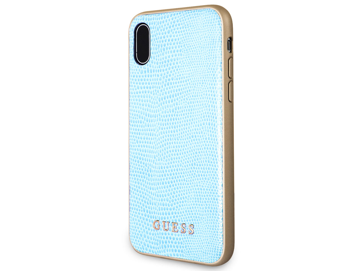 Guess Python Soft Case Blauw - iPhone X/Xs hoesje