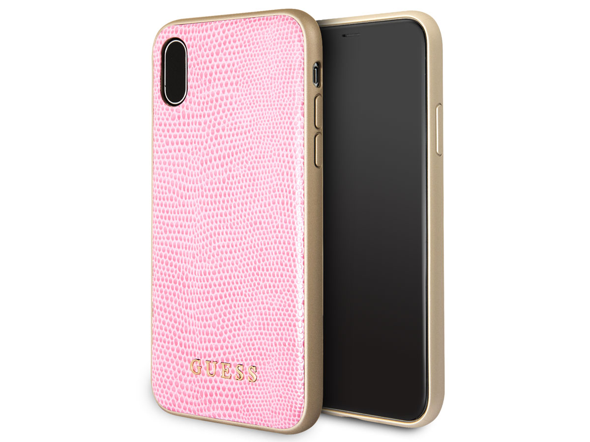 Guess Python Soft Case Roze - iPhone X/Xs hoesje