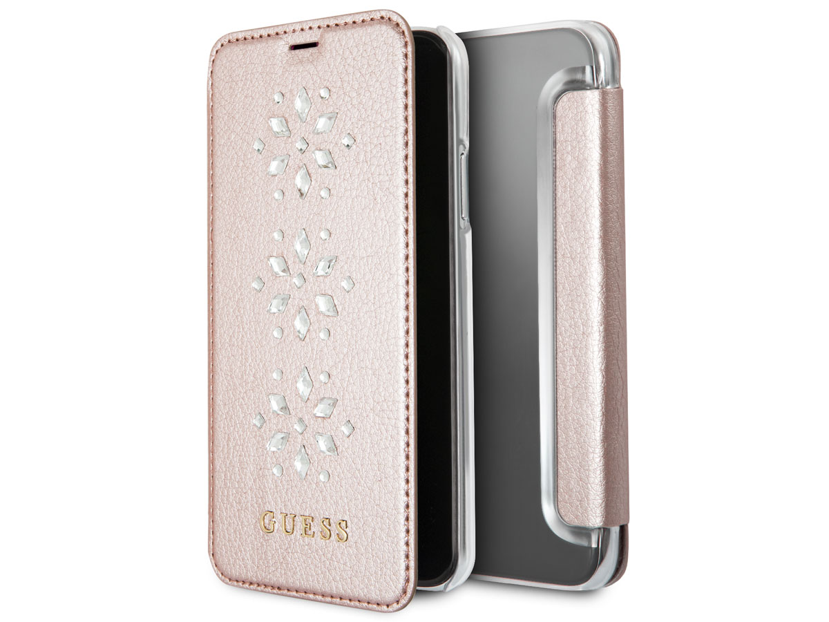 Guess Diamond Snow Flake Bookcase - iPhone X/Xs hoesje