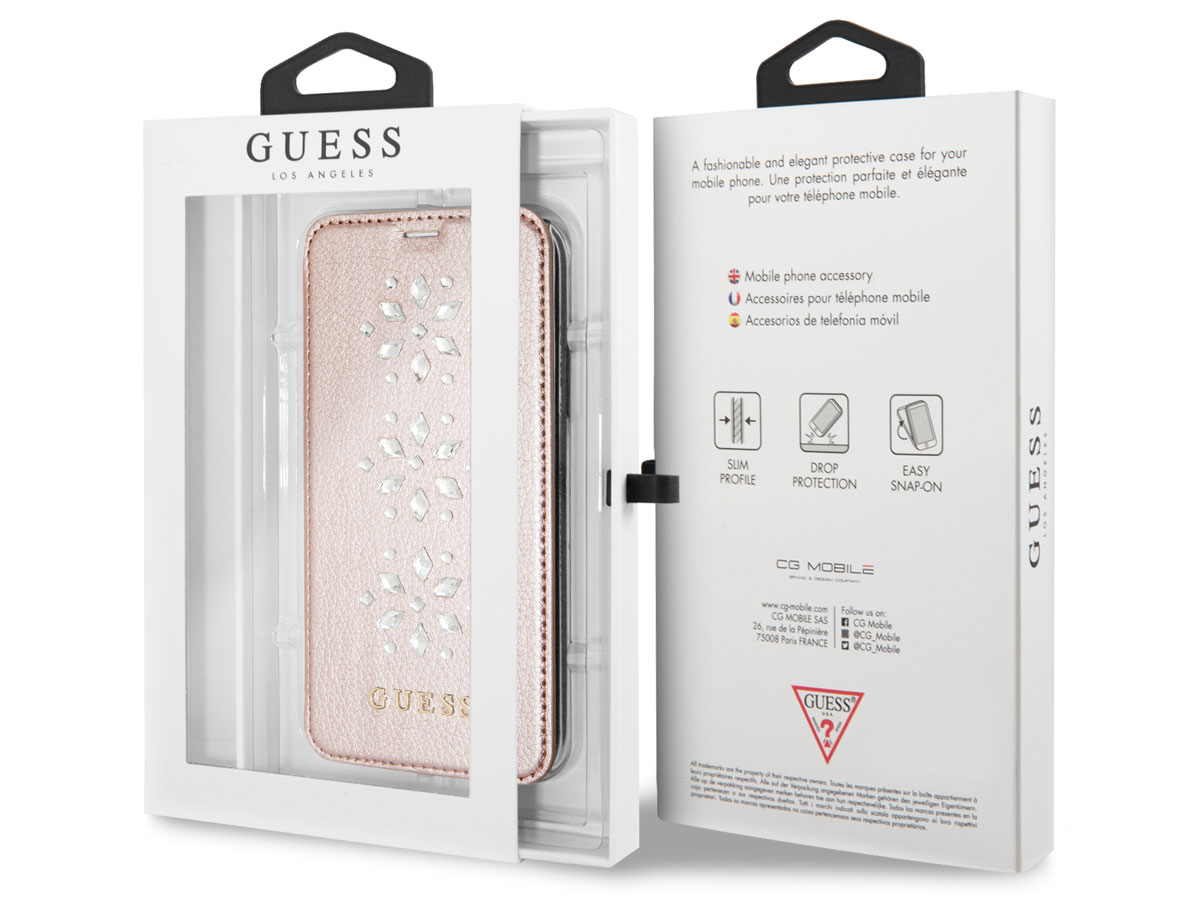 Guess Diamond Snow Flake Bookcase - iPhone X/Xs hoesje