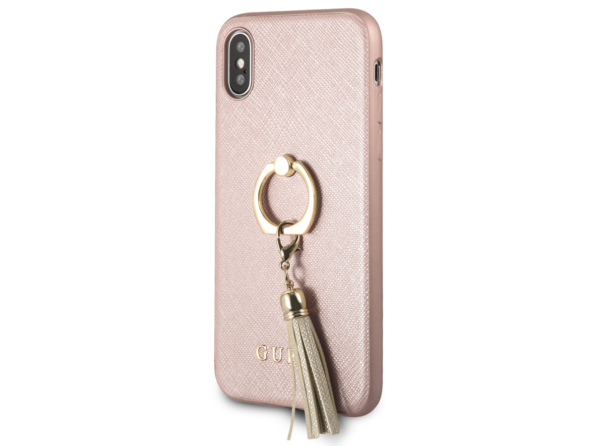 Guess Tassel iRing Case Rosé Goud - iPhone X/Xs hoesje