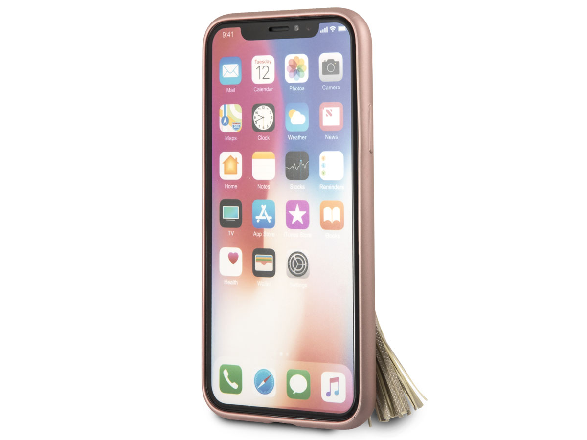 Guess Tassel iRing Case RosÃ© Goud | iPhone X/Xs Hoesje