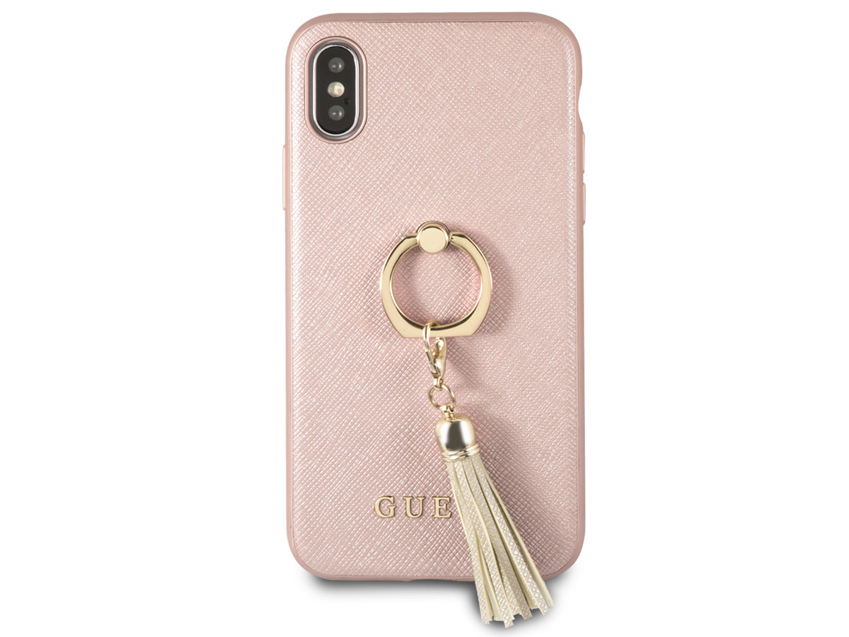 Guess Tassel iRing Case Rosé Goud - iPhone X/Xs hoesje