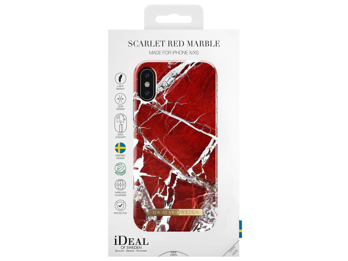 iDeal of Sweden Case Scarlet Red Marble - iPhone X/Xs hoesje