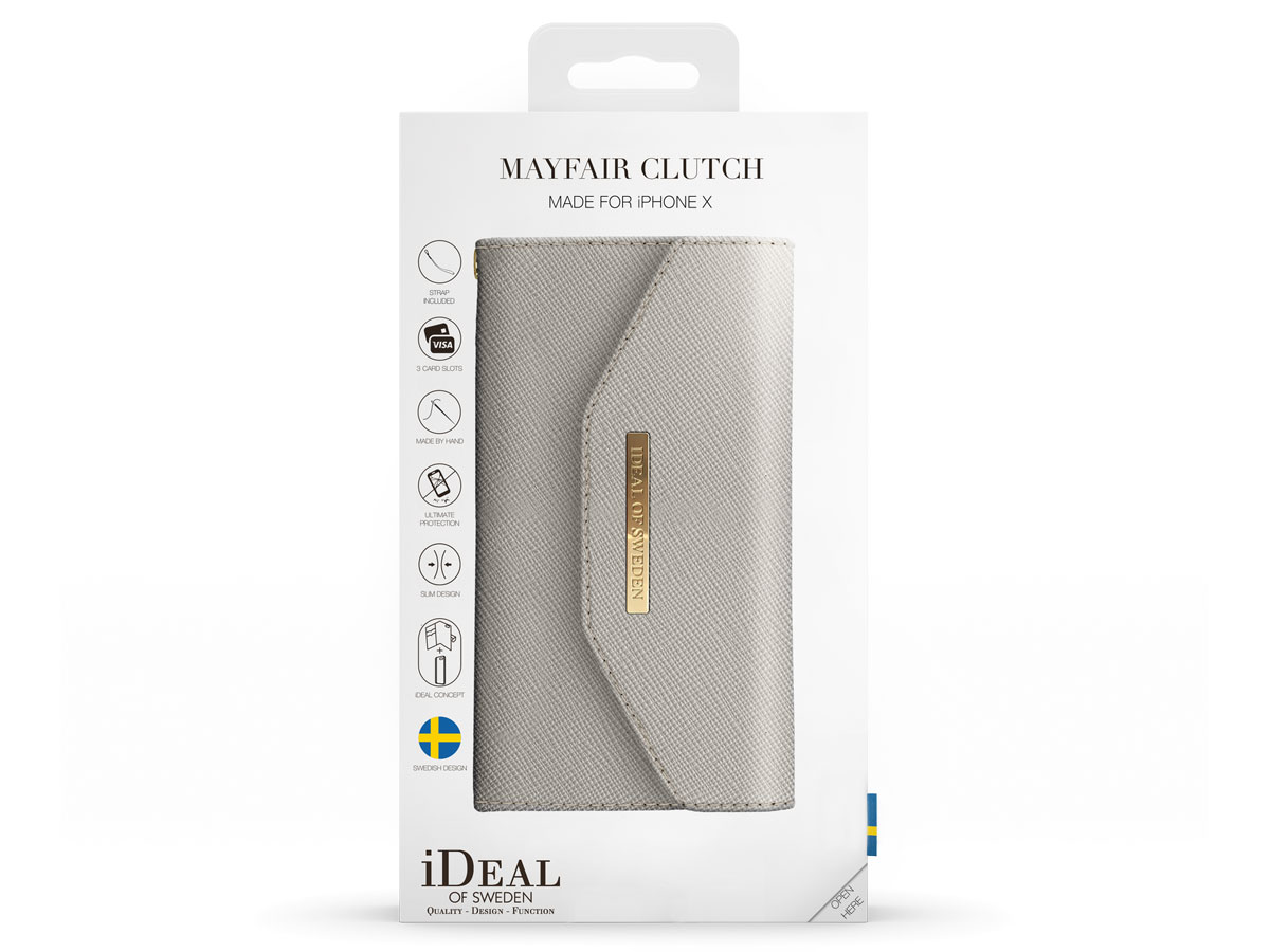 iDeal of Sweden Mayfair Clutch Grijs - iPhone X/Xs Hoesje