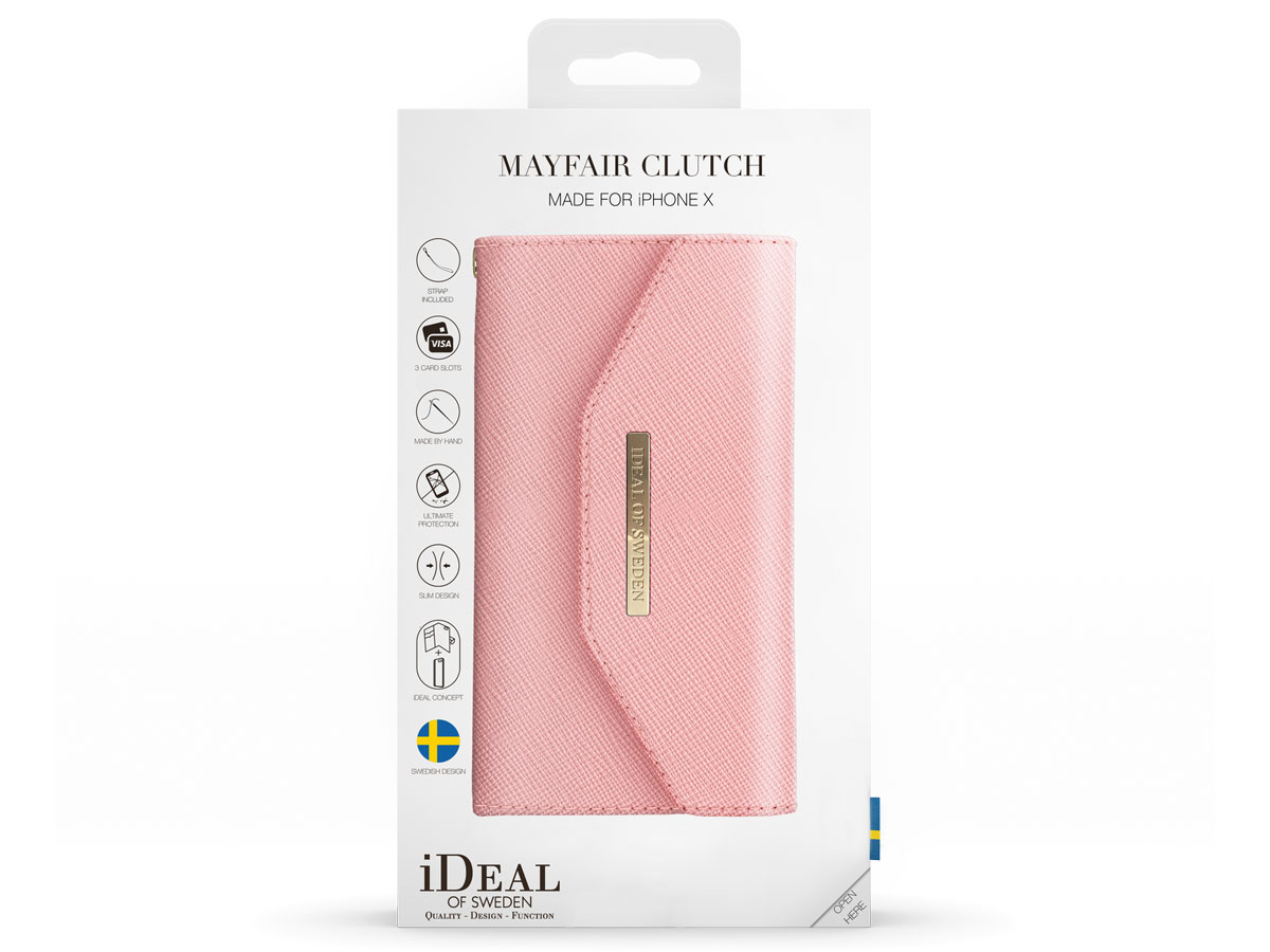 iDeal of Sweden Mayfair Clutch Roze - iPhone X/Xs Hoesje