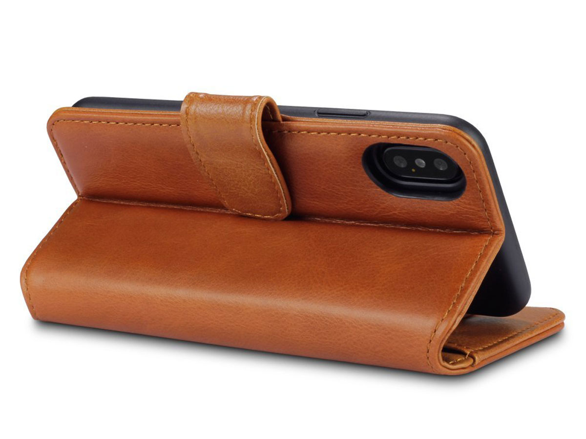 CaseBoutique Leather Bookcase Cognac - iPhone X/Xs hoesje leer